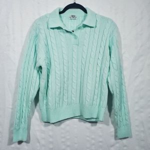VINTAGE CARRIAGE COURT Preppy Collare Sweater Light Blue Size Medium